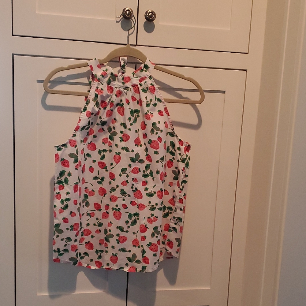 J. Crew Strawberry Print Halter Top